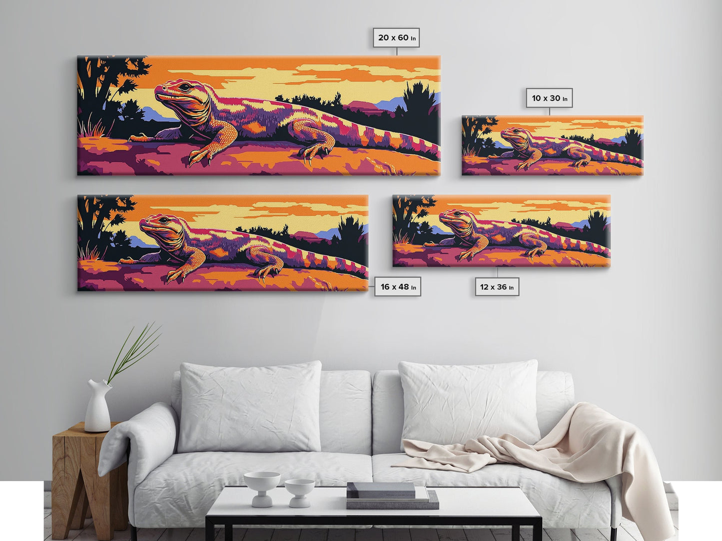 Geometrische Wandkunst, gerahmter Leinwanddruck, Wandkunst im Südwest-Stil, Chicano-Kunst, extra breite Kunstwerke, rustikale Wandkunst, stimmungsvolle Kunst, Kunst für über dem Sofa