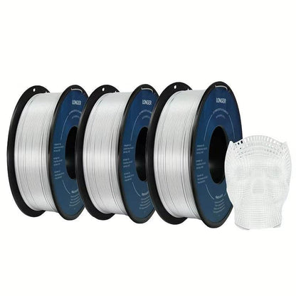 Premium 3KG PLA 3D Printing Filament Set - 1KG Light Gold, 1KG Silver, 1KG Yellow, 1.75mm Diameter