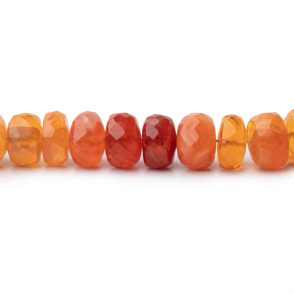 7mm Fire Opal Faceted Rondelle Beads 15 inch 82 pieces