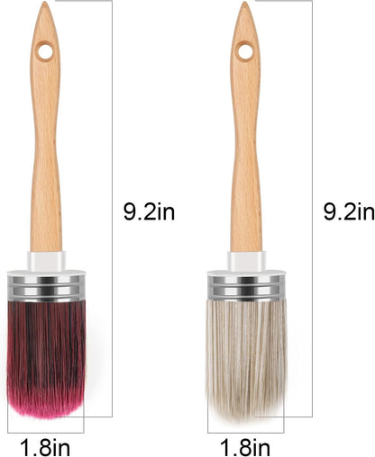 Professional Chalk and Milk Painting and Wax Brush for Furniture,Diy Painting Soft round Brush,Stencils Brush,Large Oval Brush,Easy Cleaning