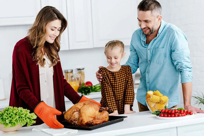 Silicone Smoker Oven Gloves -Extreme Heat Resistant BBQ Gloves -Handle Hot Food Right on Your Grill Fryer Pit|Waterproof