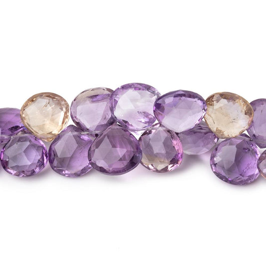 7.5-10mm Ametrine Faceted Heart Beads 8 inch 50 pieces