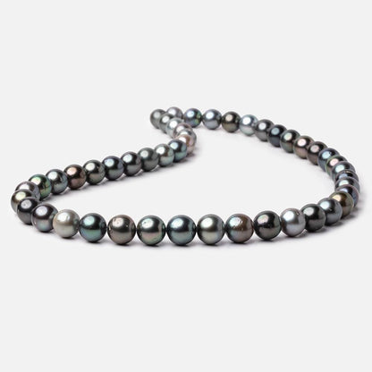 7.5-10mm Peacock Tahitian Saltwater Pearl Beads 15.5 inch 47 pieces A