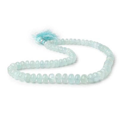 7.5-11mm Aquamarine Plain Rondelle Beads 18 inch 75 pieces