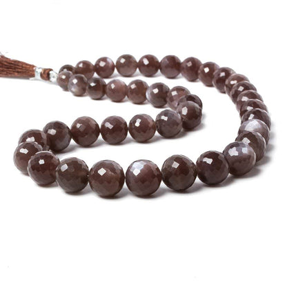 7.5-12.5mm Chocolate Moonstone faceted round beads 16 inch 39 pieces