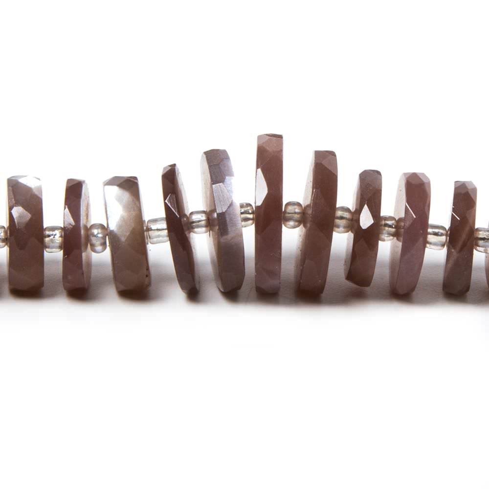 7.5-12mm Chocolate Moonstone faceted heishi beads 16 inch 90 pieces