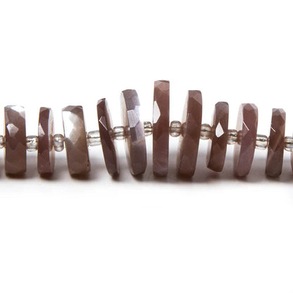 7.5-12mm Chocolate Moonstone faceted heishi beads 16 inch 90 pieces