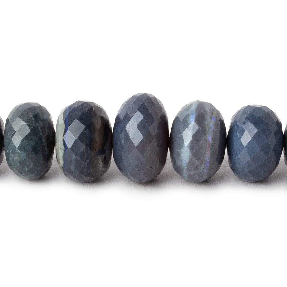 7.5-13.5mm Blue Grey Australian Opal faceted rondelle beads 18 inch 71 pieces