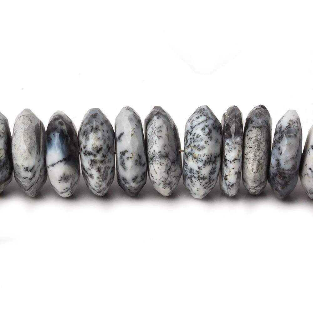 9.5-13.5mm Dendritic Opal German Faceted Rondelle 16 inch 90 pieces AA