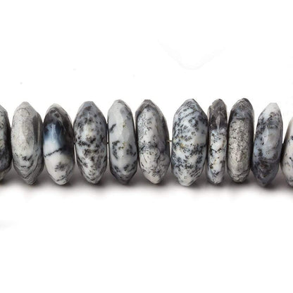 9.5-13.5mm Dendritic Opal German Faceted Rondelle 16 inch 90 pieces AA