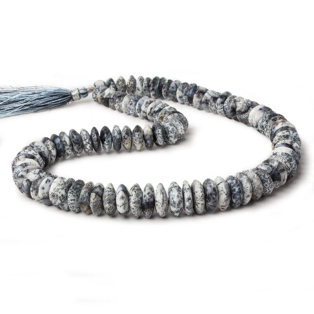 9.5-13.5mm Dendritic Opal German Faceted Rondelle 16 inch 90 pieces AA