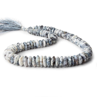 9.5-13.5mm Dendritic Opal German Faceted Rondelle 16 inch 90 pieces AA