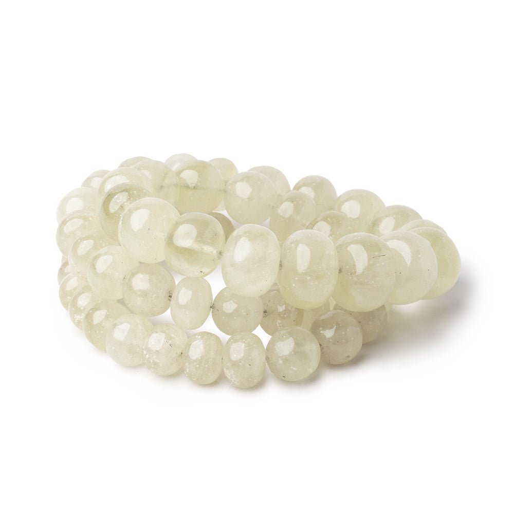 7.5-13.5mm Libyan Desert Glass Plain Rondelles & Rounds 18 inch 55 Beads AAA