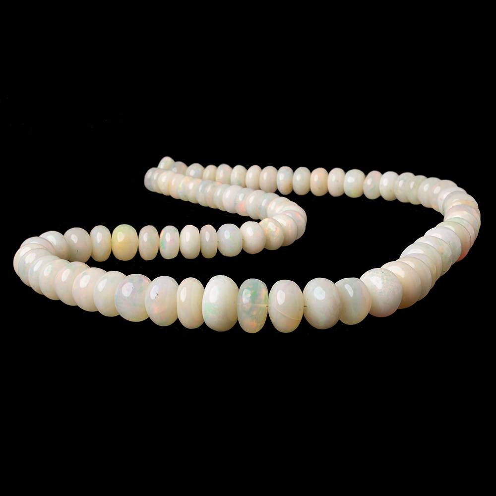 7.5-13mm Ethiopian Opal plain rondelle beads 18 inch 79 pieces AA