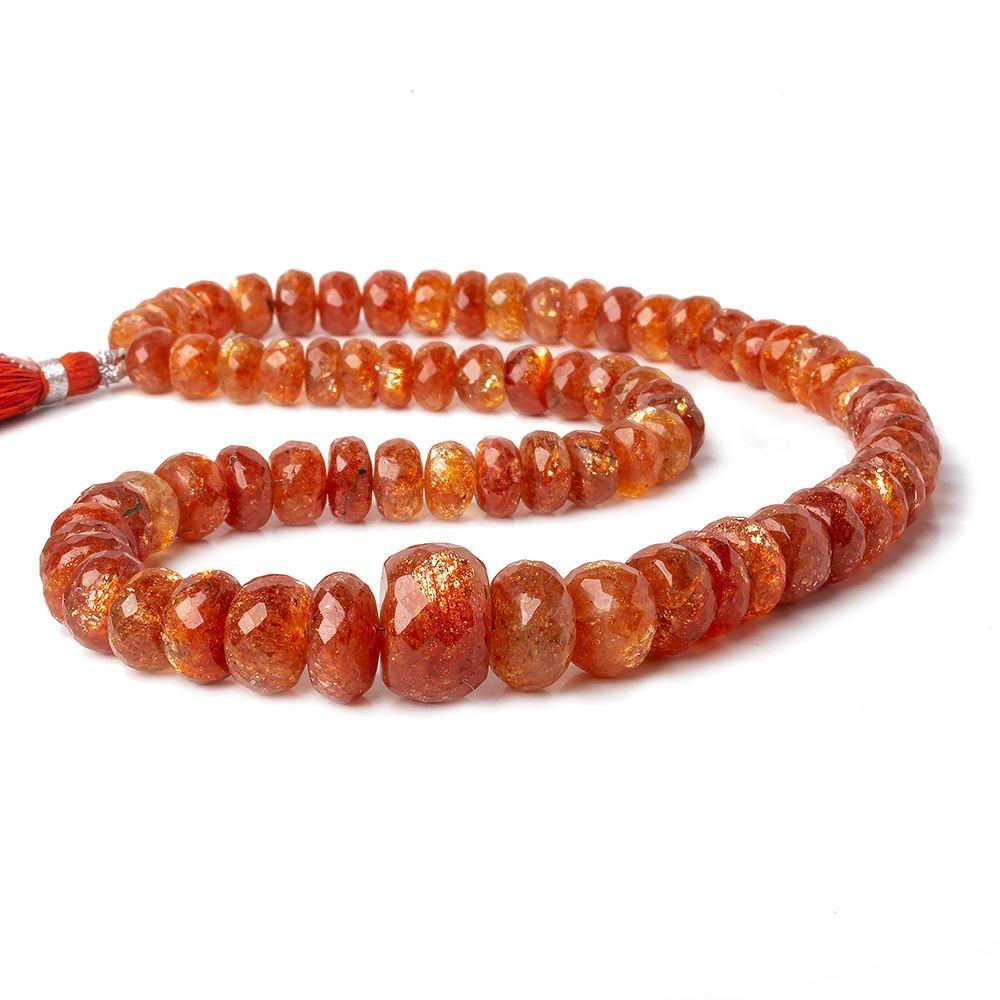 7.5-14.5mm Sunstone faceted rondelles 16 inch 73 beads