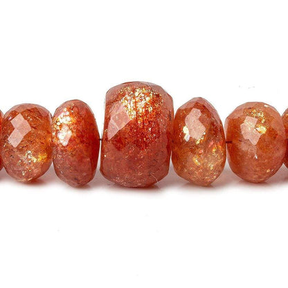 7.5-14.5mm Sunstone faceted rondelles 16 inch 73 beads