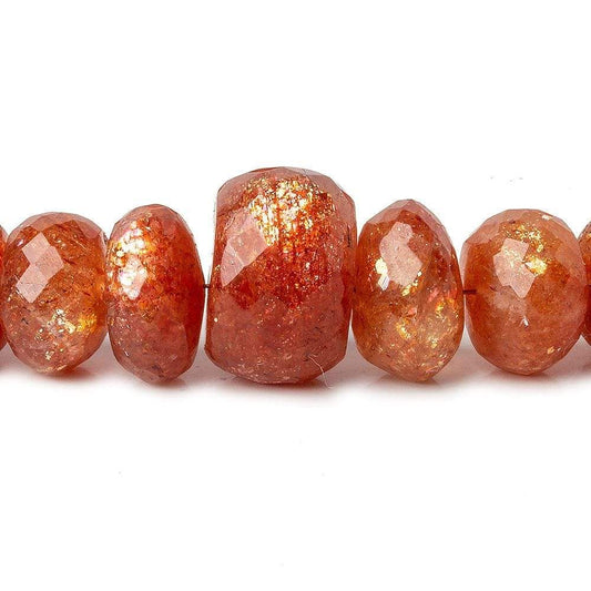 7.5-14.5mm Sunstone faceted rondelles 16 inch 73 beads