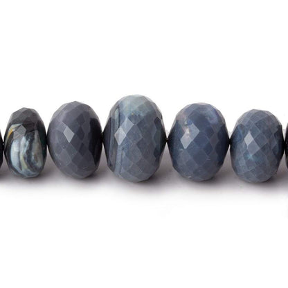 7.5-14mm Blue Grey Australian Opal faceted rondelle beads 18 inch 74 pieces