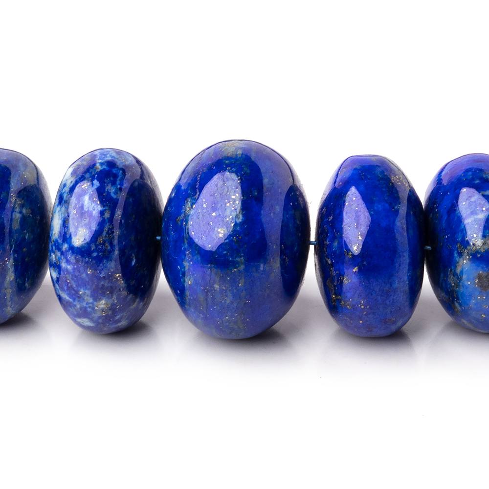 7.5-15mm Lapis Lazuli Plain Rondelle Beads 16 inch 53 pieces AA