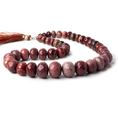 7.5-17mm Multi Color Moukaite Jasper faceted rondelles 15 inch 44 beads AA