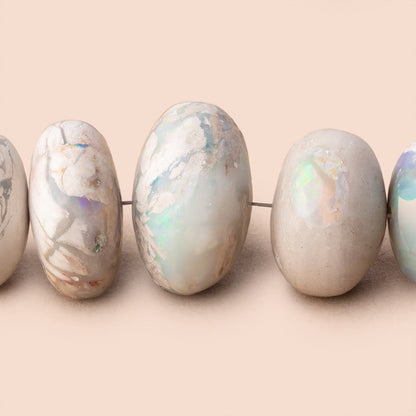 7.5-18mm Australian Opal Plain Rondelle Beads 18 inch 70 pieces AA