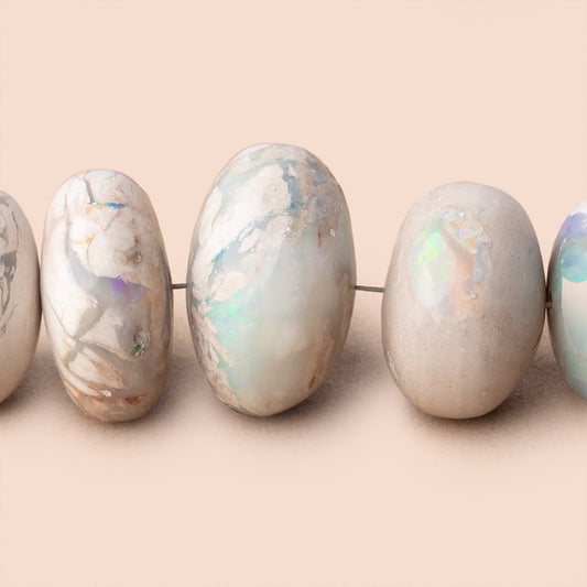 7.5-18mm Australian Opal Plain Rondelle Beads 18 inch 70 pieces AA