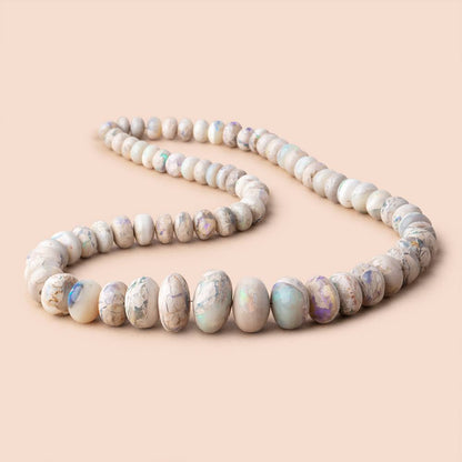 7.5-18mm Australian Opal Plain Rondelle Beads 18 inch 70 pieces AA