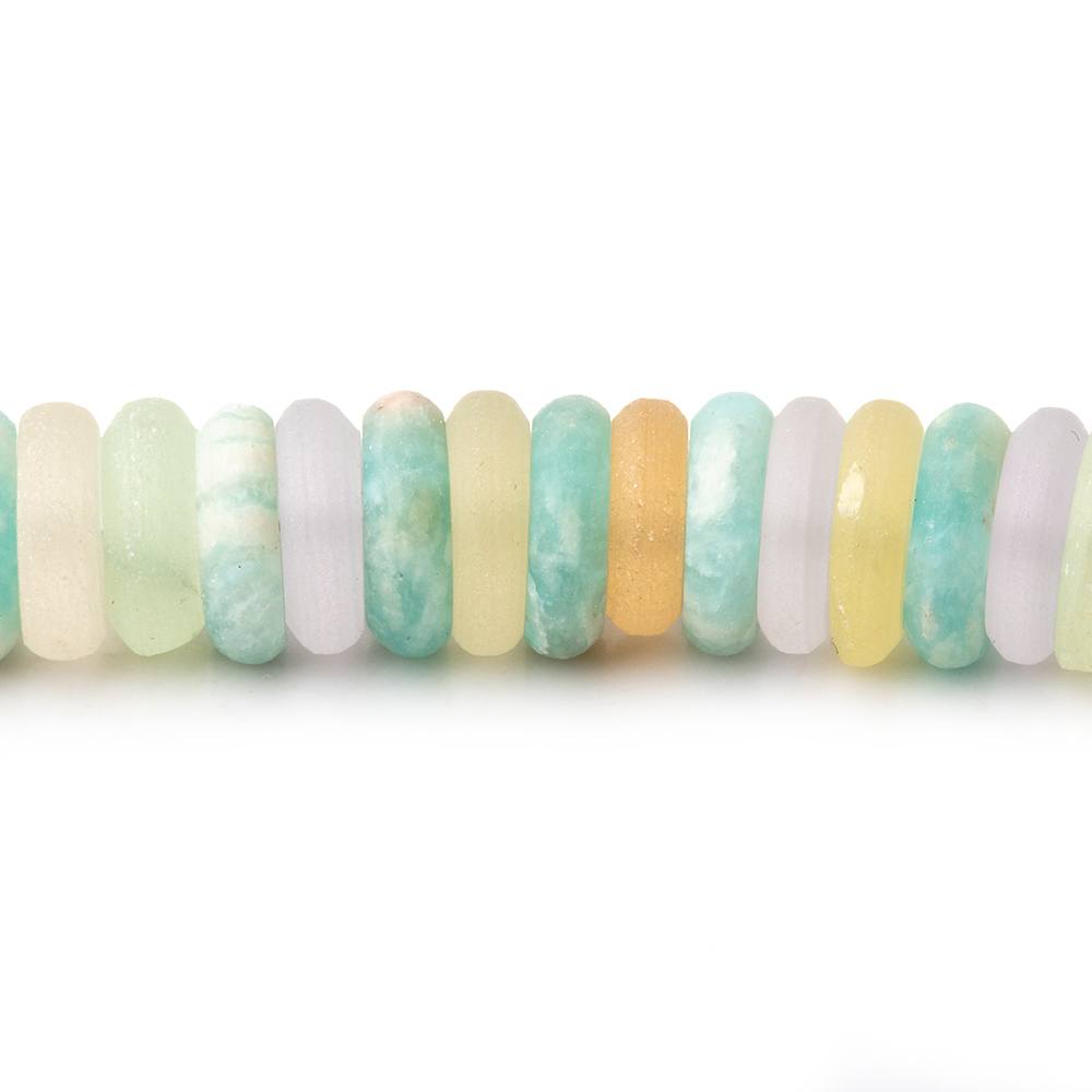 7.5-8.5mm Matte Multi Gemstone Plain Rondelle Beads 20 inch 196 pieces AA