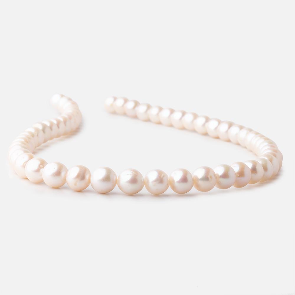 7.5-8.5mm Off White Chinese Akoya Saltwater Pearls 16 inch 53 pieces A