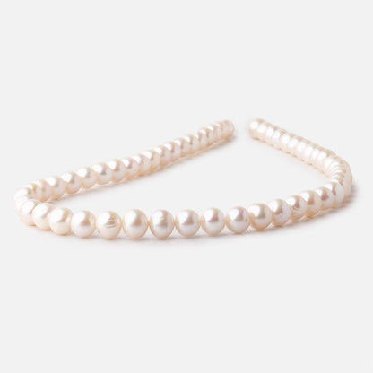 7.5-8.5mm Off White Chinese Akoya Saltwater Pearls 16 inch 53 pieces AA