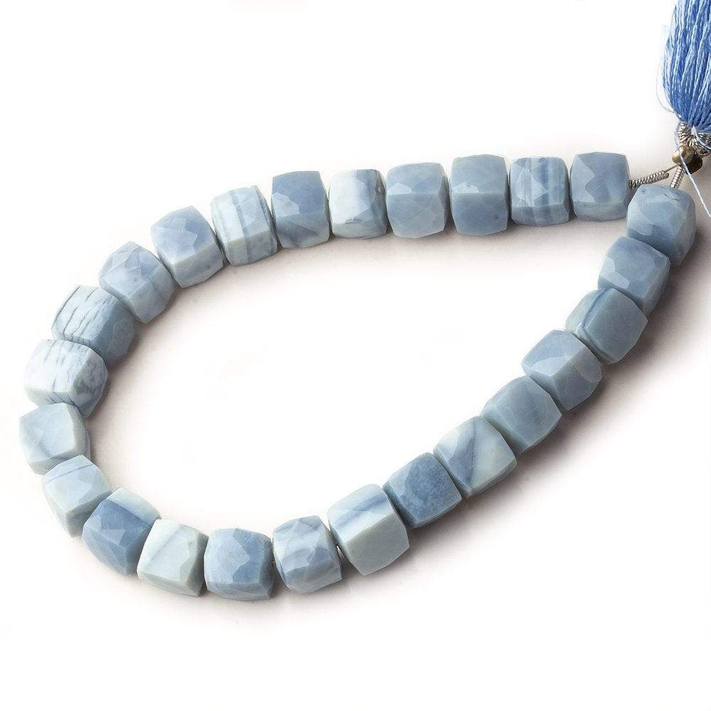 7.5-8.5mm Owyhee Denim Blue Opal faceted Cubes 8 inch 25 Beads