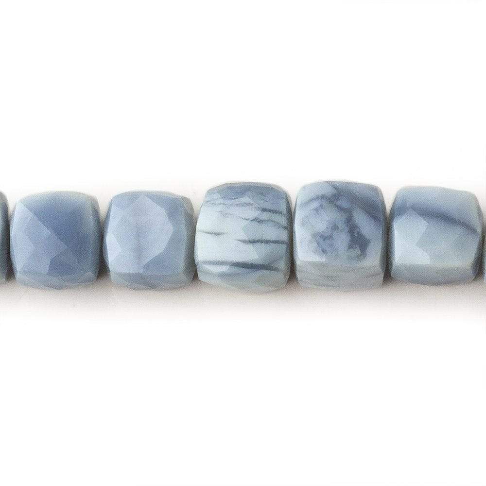 7.5-8.5mm Owyhee Denim Blue Opal faceted Cubes 8 inch 25 Beads