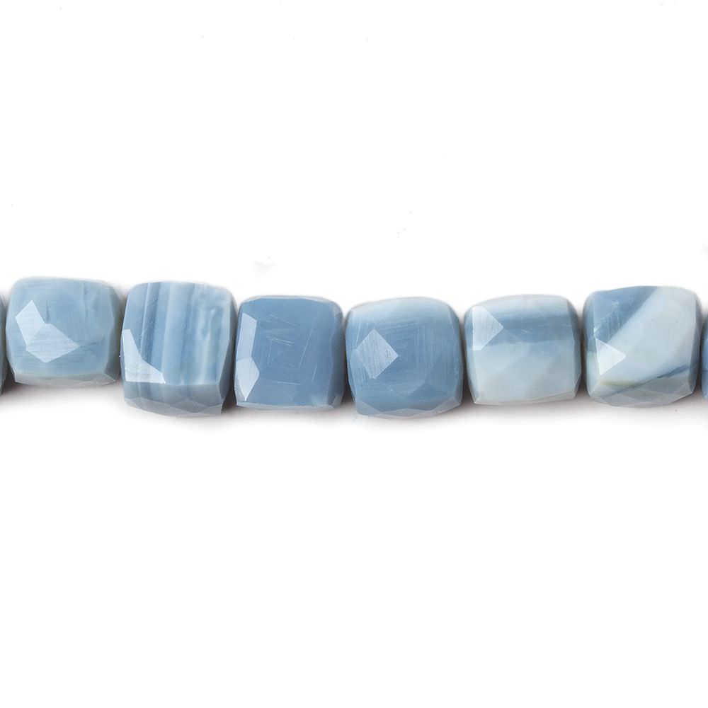 7.5-8.5mm Owyhee Denim Blue Opal faceted Cubes 8 inch 25 Beads