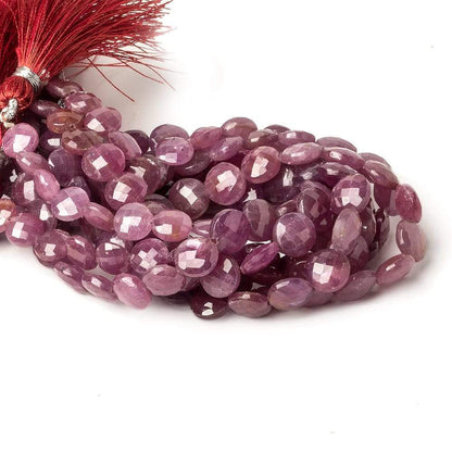 7.5-8.5mm Ruby Faceted Coin Beads 8 inch 20 pieces