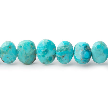 7.5-8.5mm Sleeping Beauty Turquoise Faceted Side Drill Ovals 8 inch 34 Beads