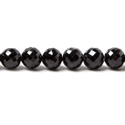 7mm Black Spinel faceted round beads 16 inch 60 pieces A