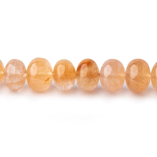 7.5-8mm Butterscotch Rutilated Quartz Plain Rondelle Beads 16 inch 77 pieces