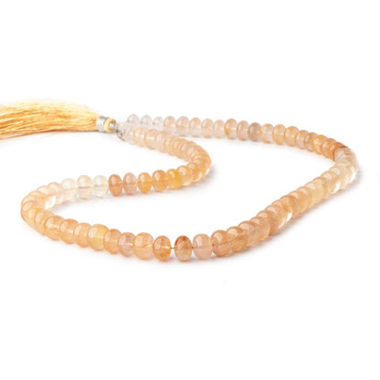 7.5-8mm Butterscotch Rutilated Quartz Plain Rondelle Beads 16 inch 77 pieces