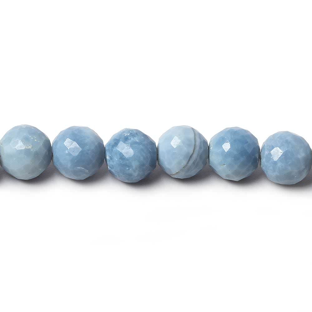 7.5-8mm Denim Blue Opal faceted round beads 8 inch 27 pieces