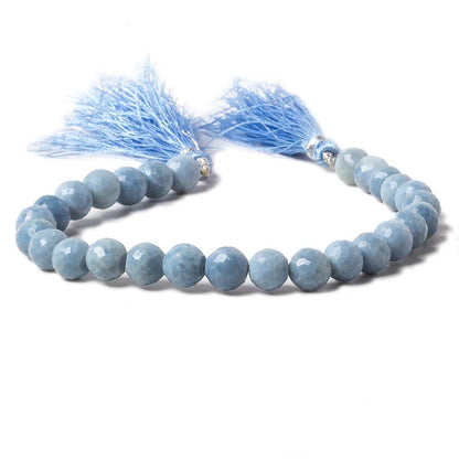 7.5-8mm Denim Blue Opal faceted round beads 8 inch 27 pieces