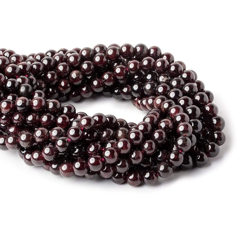 7.5-8mm Garnet plain round beads 15 inch 50 pieces A