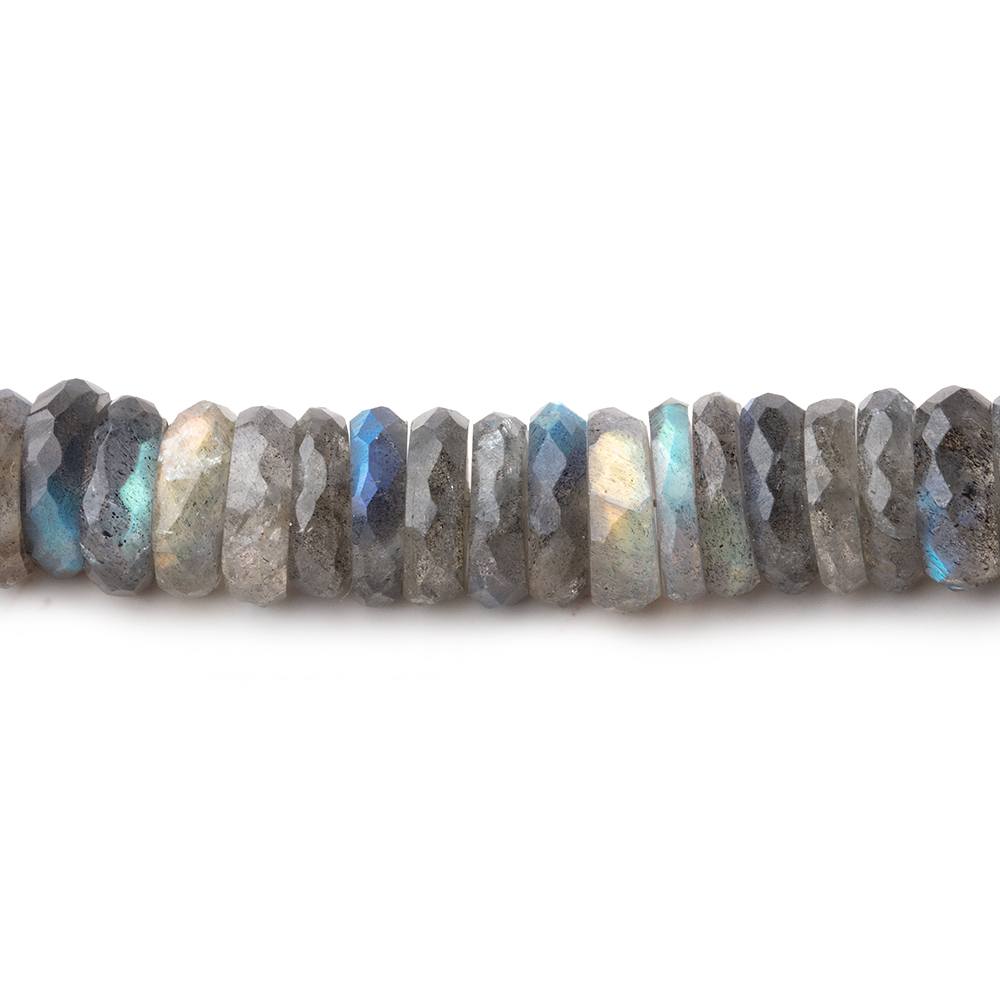 6-6.5mm Labradorite faceted heishi beads 7.5 inches 82 pieces