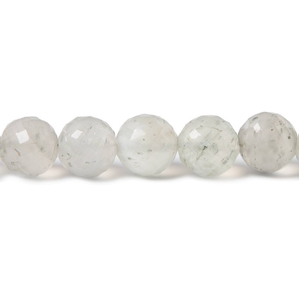 7.5-8mm Light Grey Moonstone faceted rounds 8 inch 25 Beads