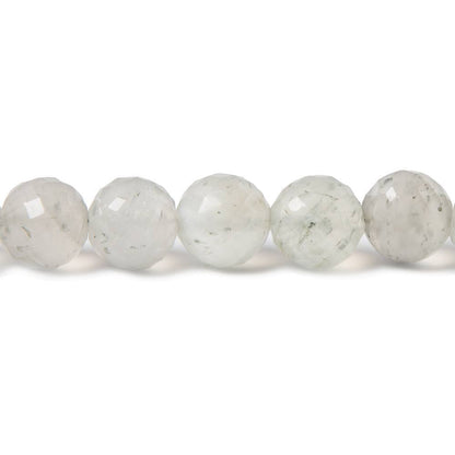 7.5-8mm Light Grey Moonstone faceted rounds 8 inch 25 Beads