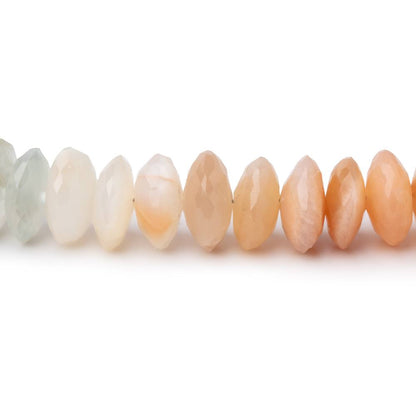 7.5-8mm Multi Color Moonstone German Faceted Rondelles 16 inch 112 Beads