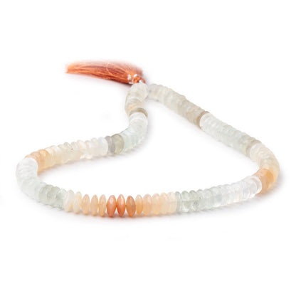 7.5-8mm Multi Color Moonstone German Faceted Rondelles 16 inch 112 Beads