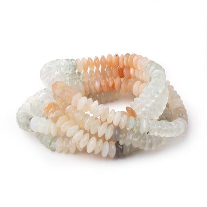 7.5-8mm Multi Color Moonstone German Faceted Rondelles 16 inch 112 Beads