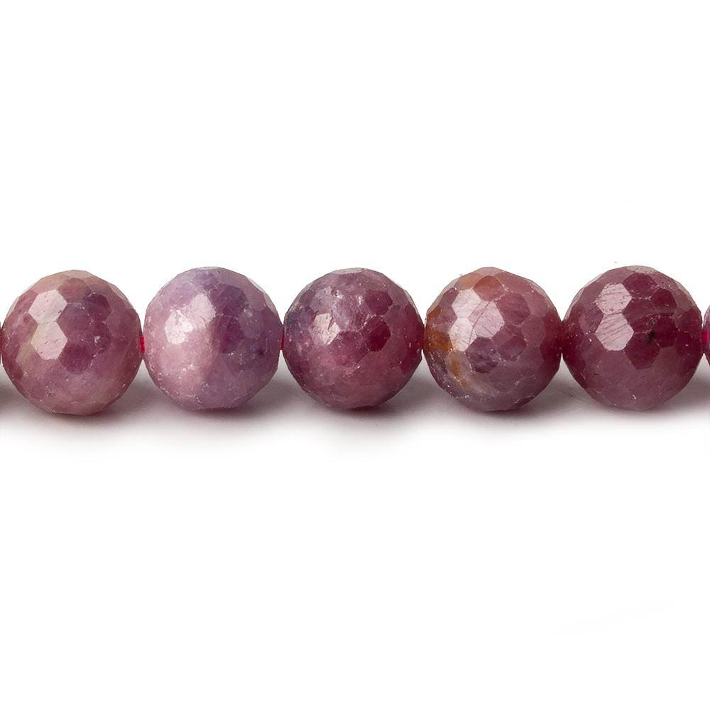 7.5-8mm Multi Color Sapphire and Ruby Faceted Round Beads 49 pieces 15.5 inch
