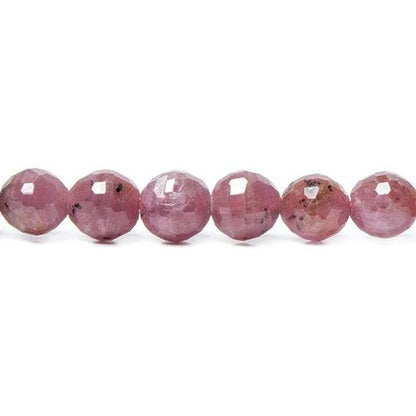 7.5-8mm Multi Color Sapphire and Ruby Faceted Round Beads 49 pieces 15.5 inch