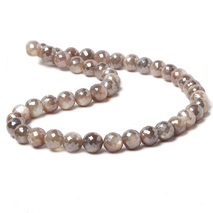 7.5-8mm Mystic Multi Grey Moonstone faceted rounds 14 inch 45 pieces